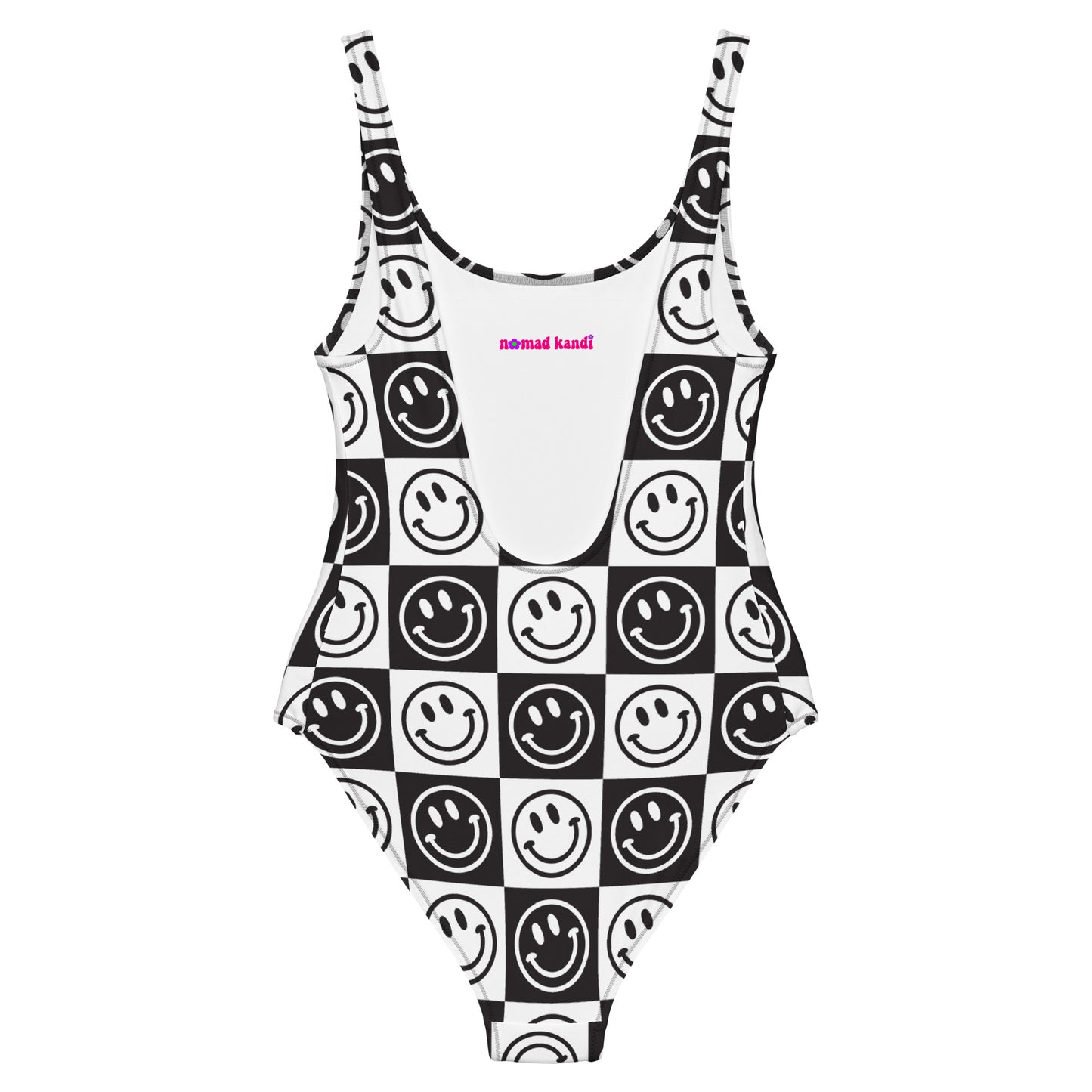 B&W Checker Smile One-Piece Swimsuit