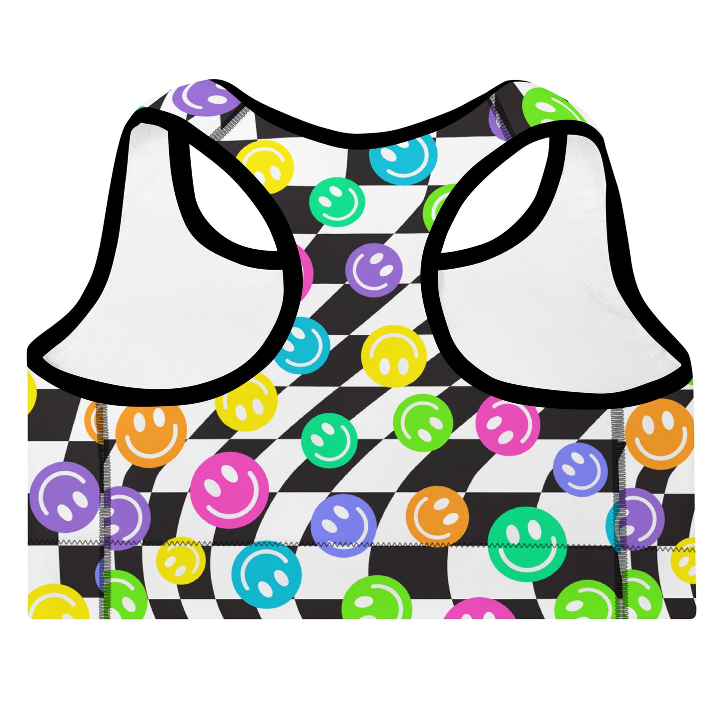 Happy Trippy Padded Sports Bra