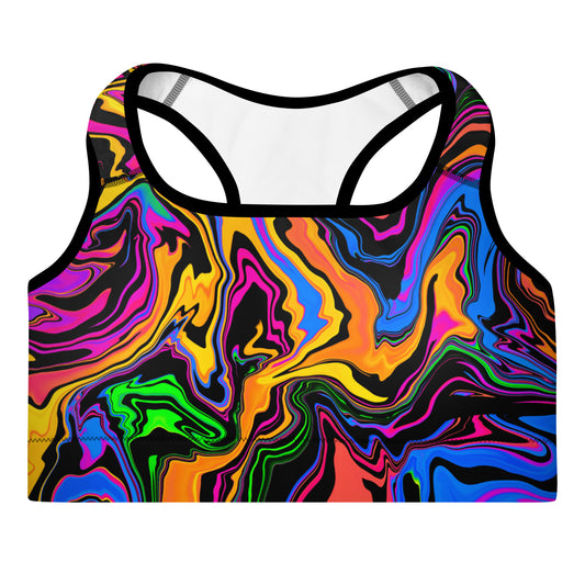 Dark Rainbow Padded Sports Bra