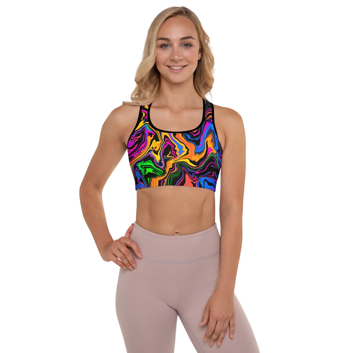 Dark Rainbow Padded Sports Bra