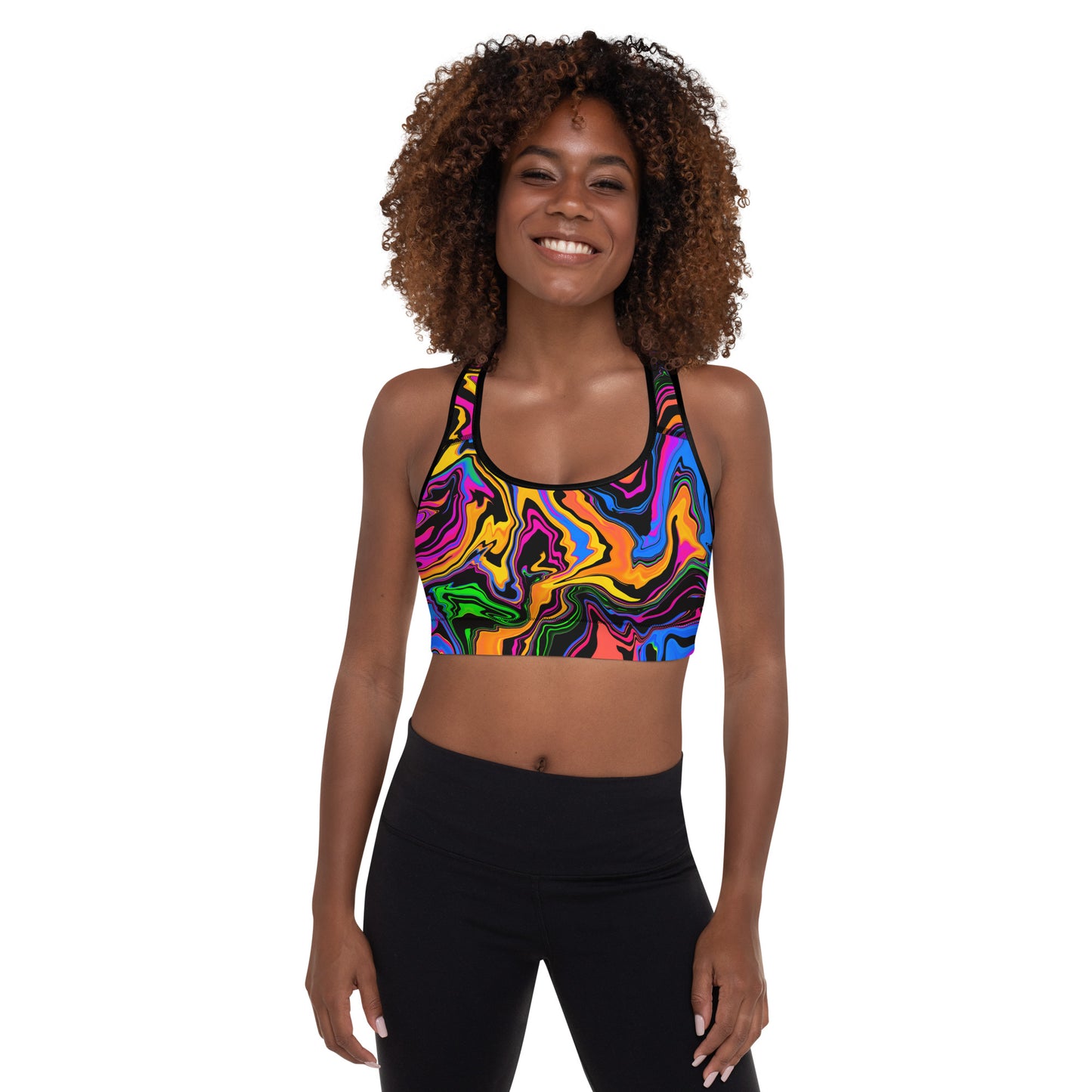 Dark Rainbow Padded Sports Bra