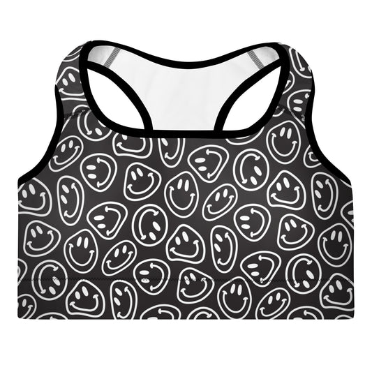 B&W Smiles Padded Sports Bra