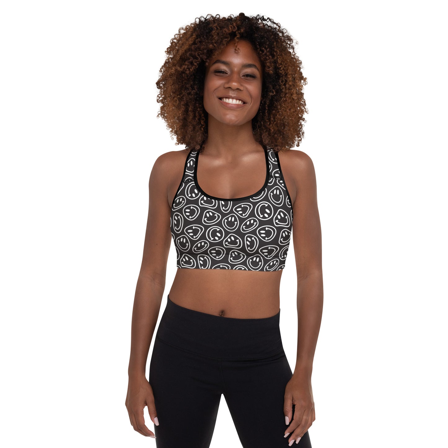 B&W Smiles Padded Sports Bra