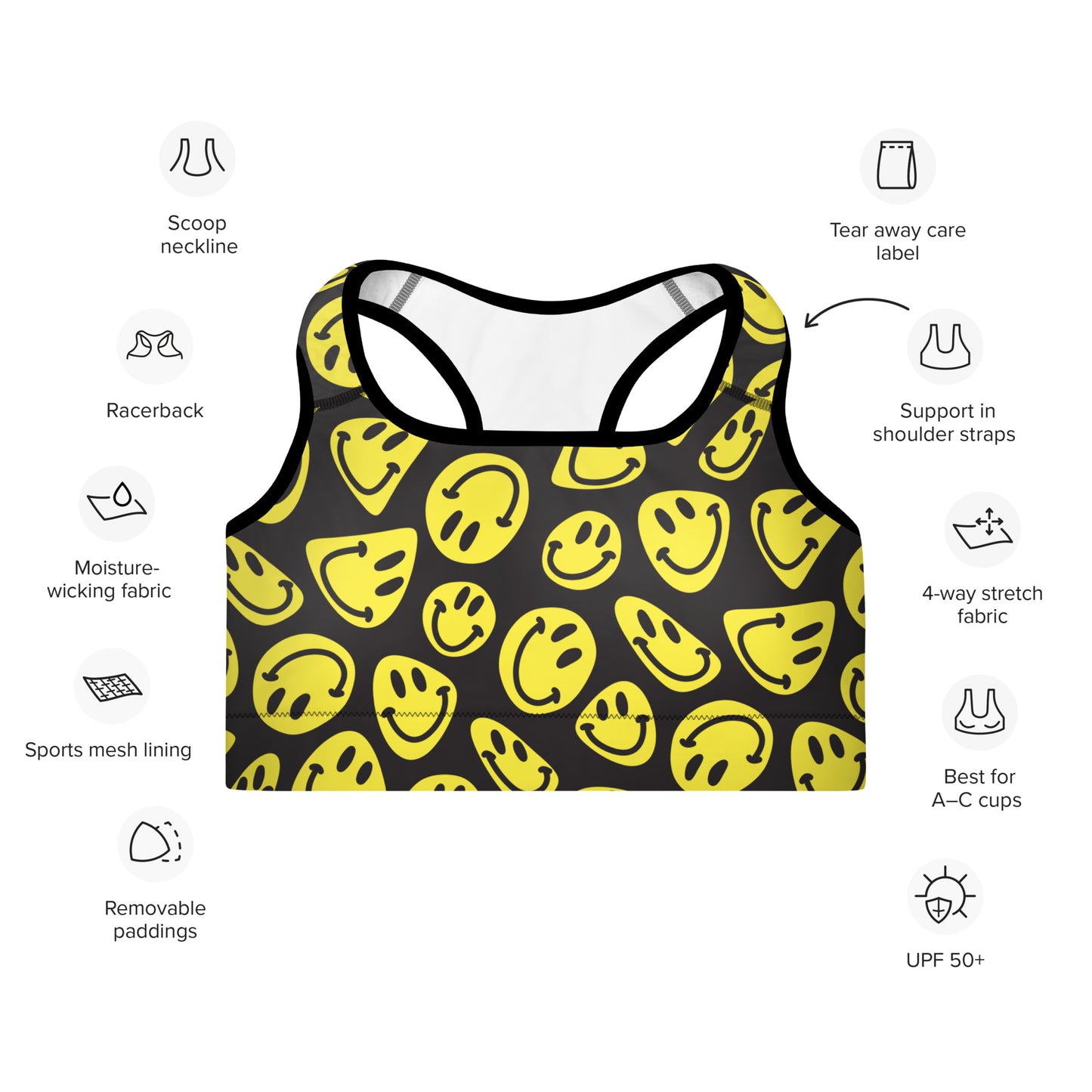 Trippy Padded Sports Bra