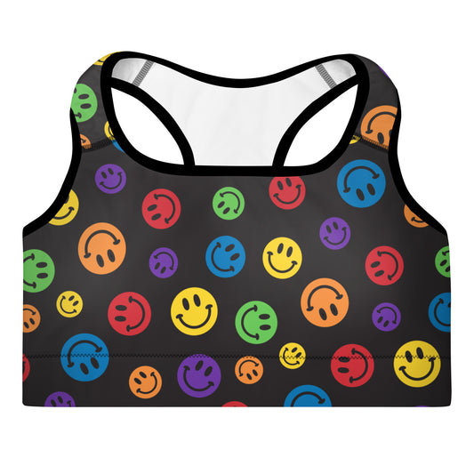 Rainbow Smiles Padded Sports Bra