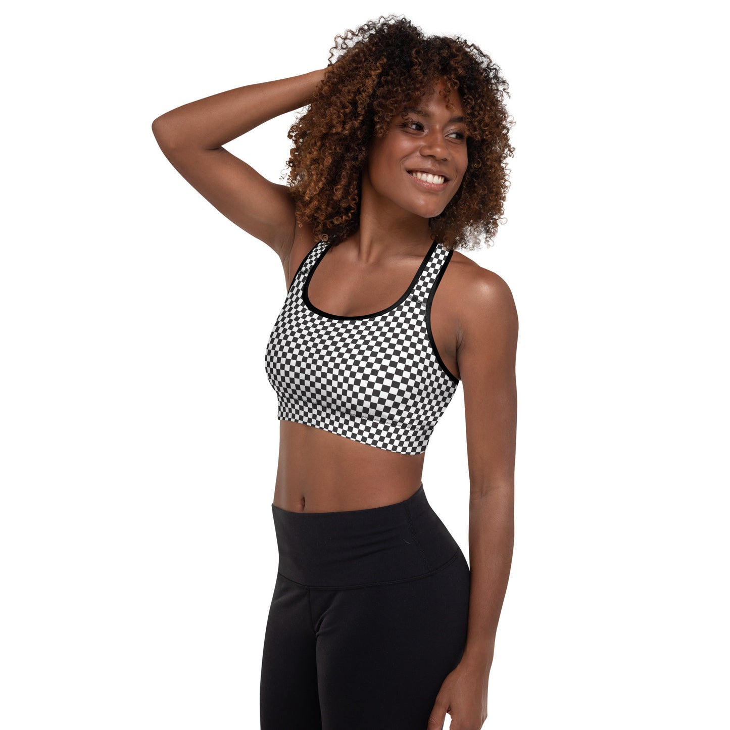 Checkered Padded Sports Bra