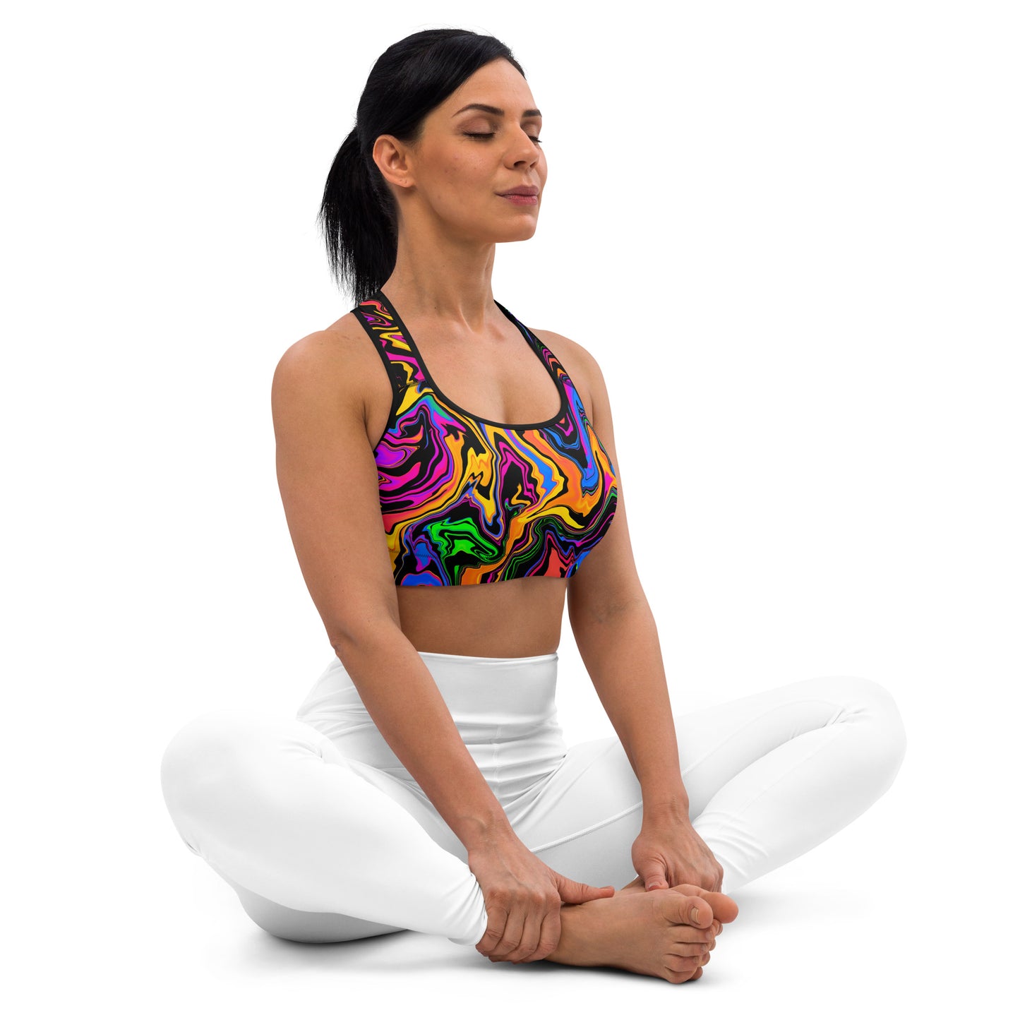 Dark Rainbow Padded Sports Bra