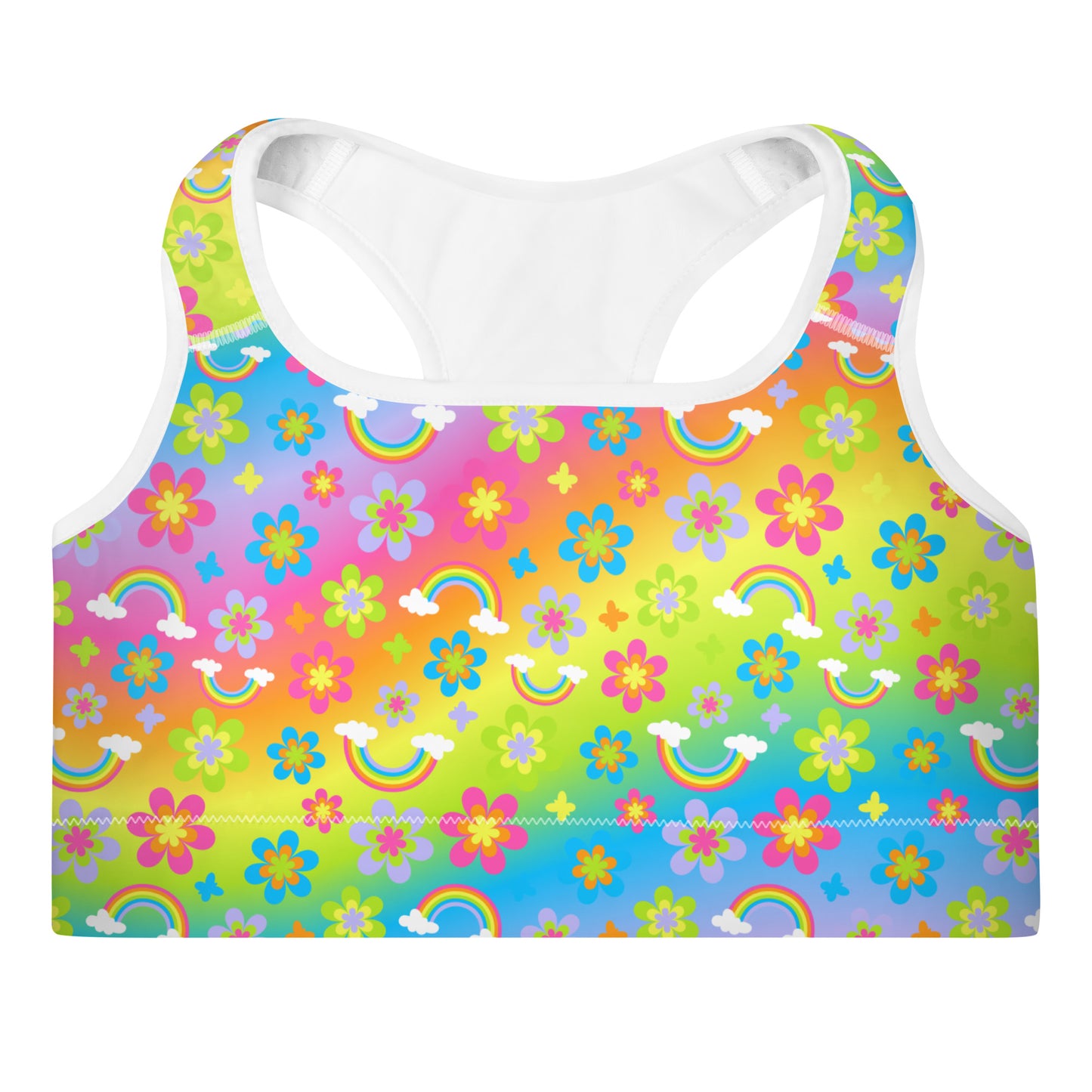 Funky Town Rainbow Padded Sports Bra