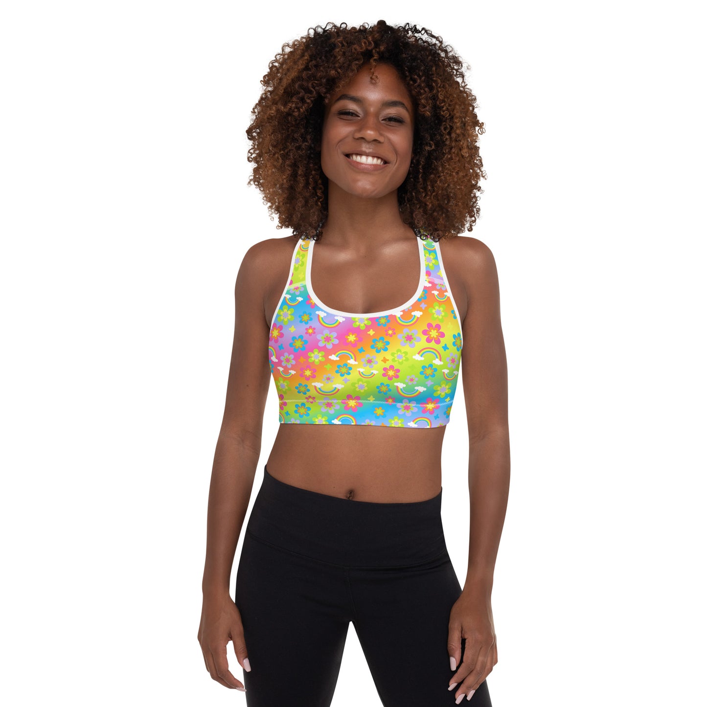 Funky Town Rainbow Padded Sports Bra