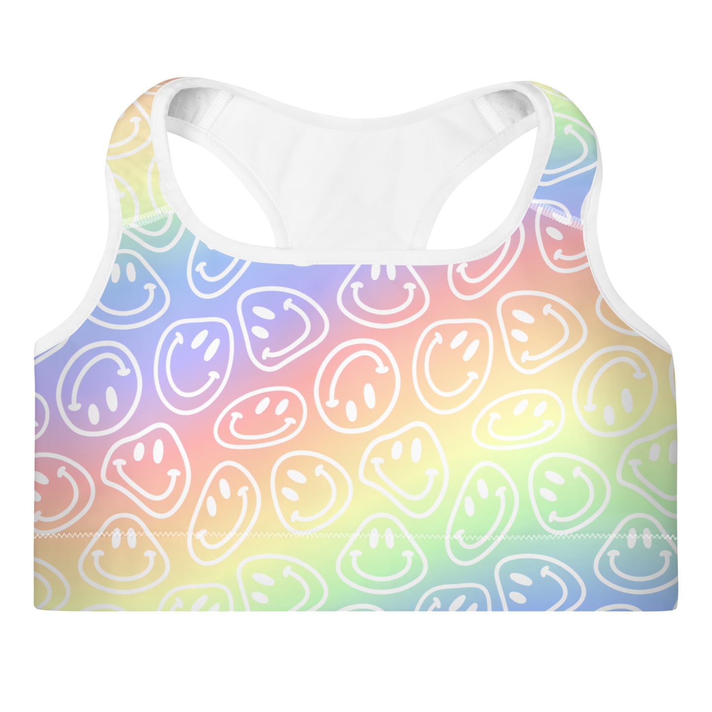 Pastel Smiles Padded Sports Bra