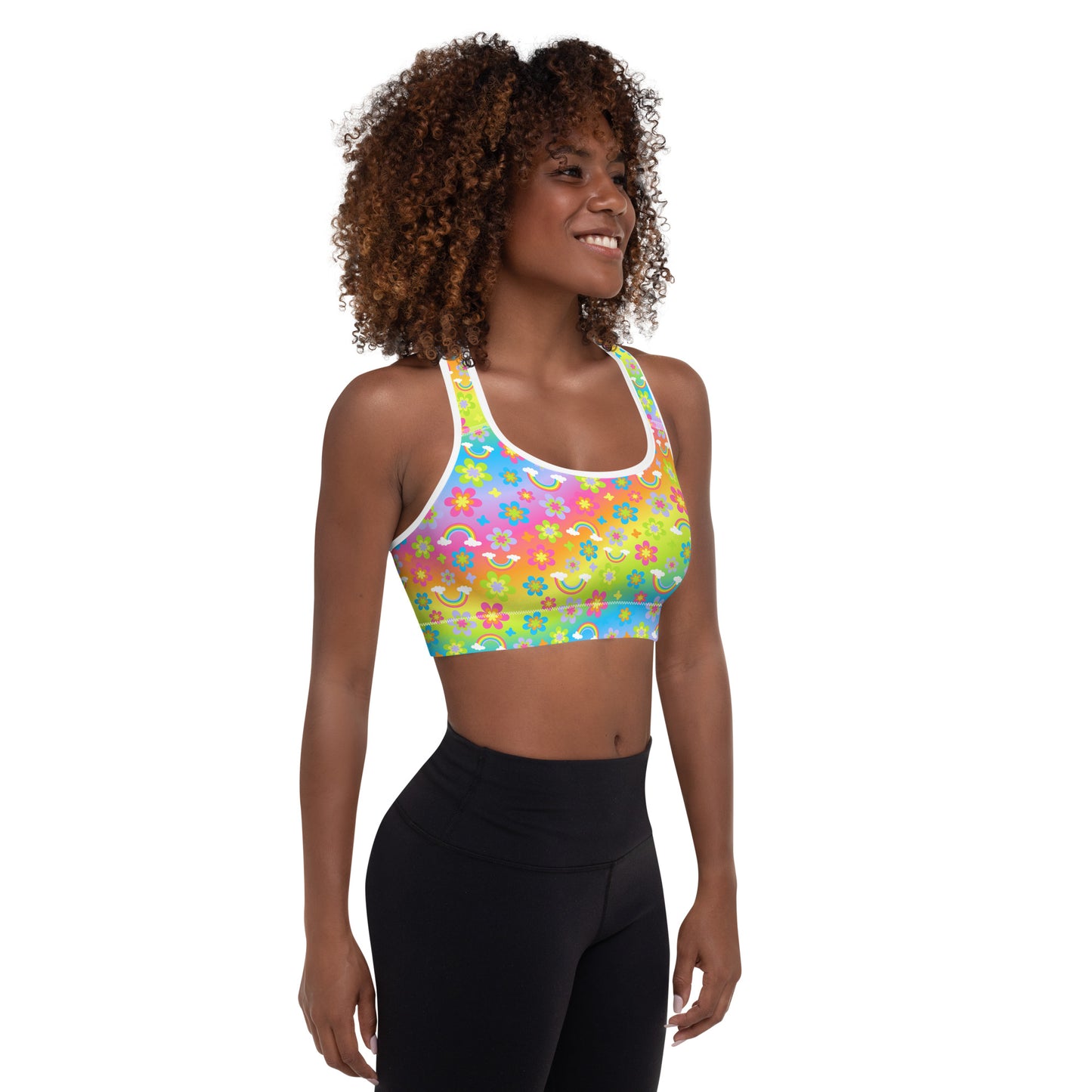 Funky Town Rainbow Padded Sports Bra