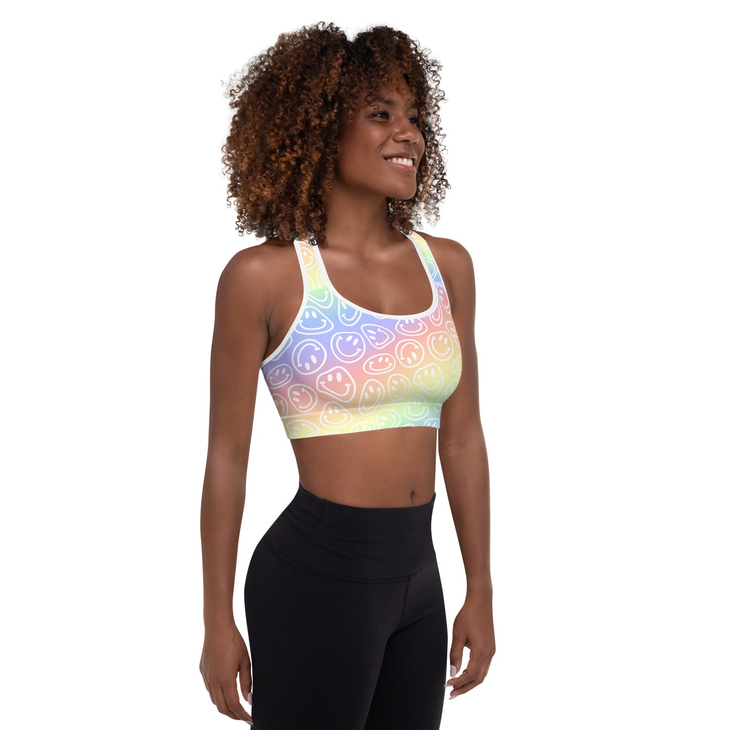 Pastel Smiles Padded Sports Bra