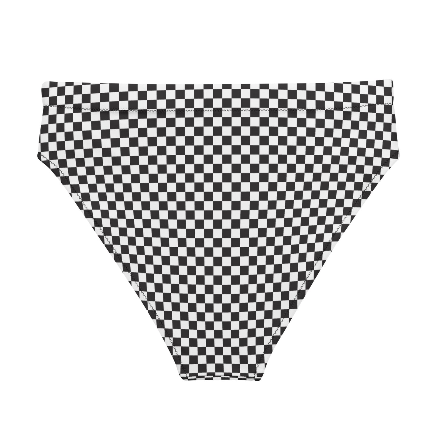 Checkered High-Waisted Bikini Bottom