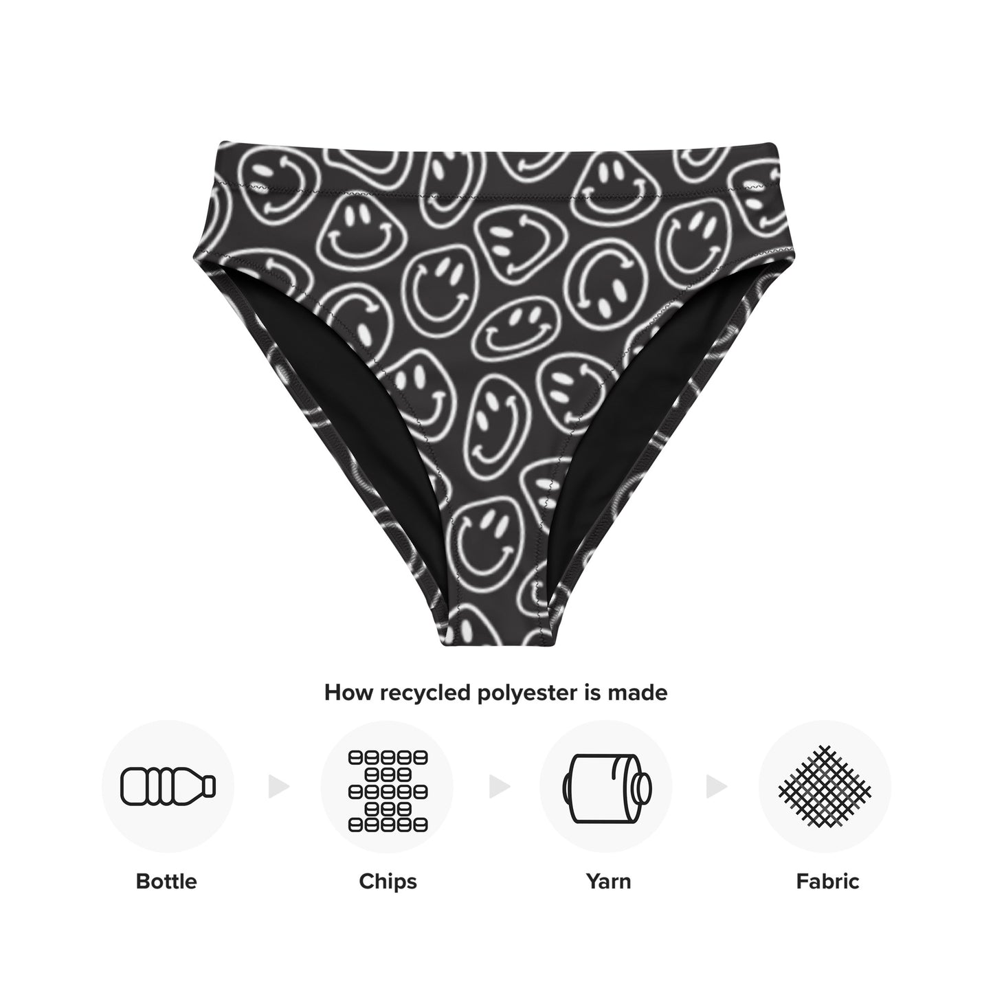 B&W Smiles High-Waisted Bikini Bottom