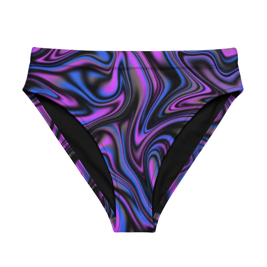 Purple Swirl High-Waisted Bikini Bottom