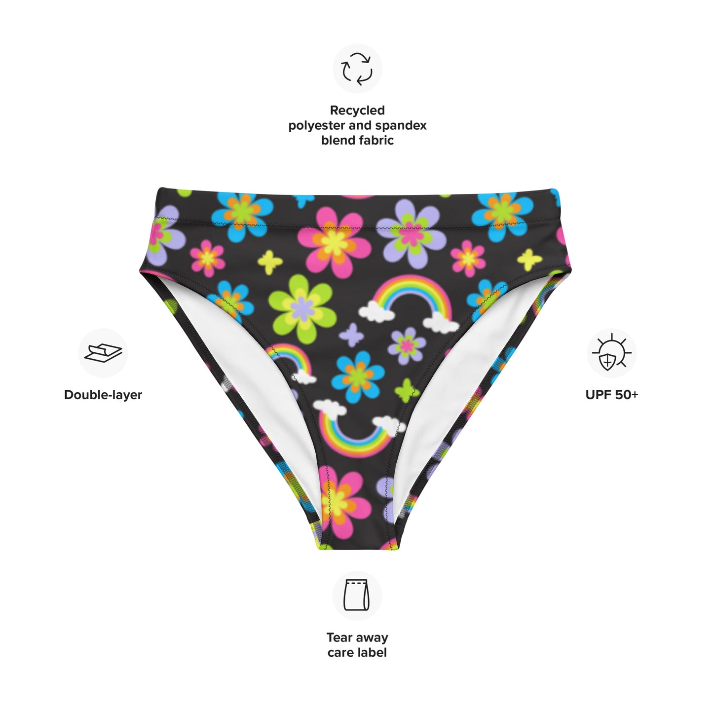 Funky Town Black High-Waisted Bikini Bottom