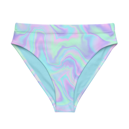 Pastel Watercolor Recycled High-Waisted Bikini Bottom