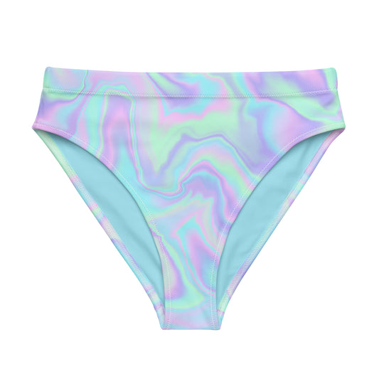 Pastel Watercolor High-Waisted Bikini Bottom