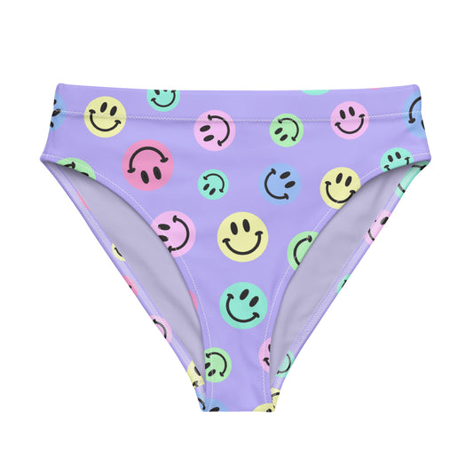 Purple Smiles Pastel High-Waisted Bikini Bottom