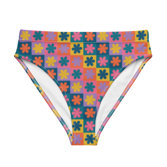 Retro Daisy High-Waisted Bikini Bottom