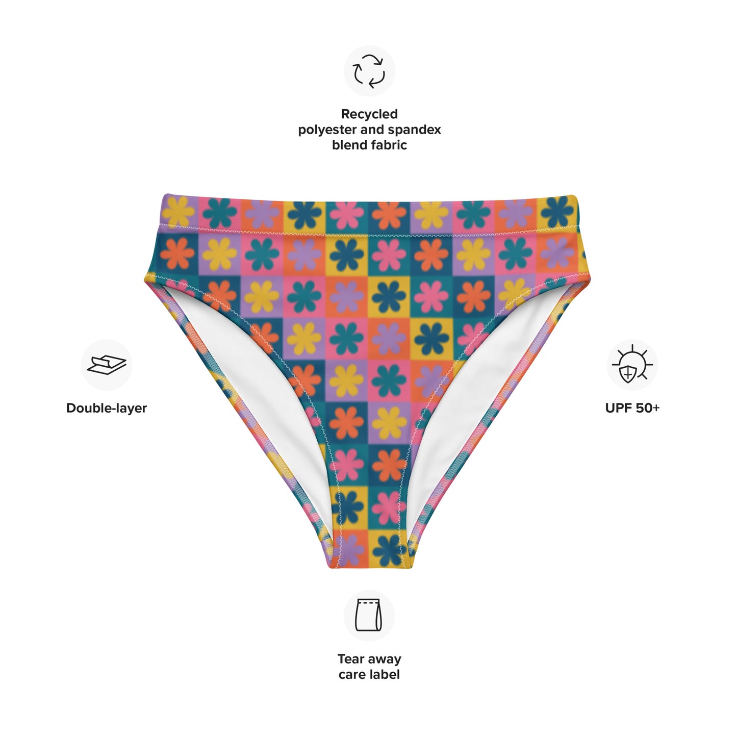 Retro Daisy High-Waisted Bikini Bottom