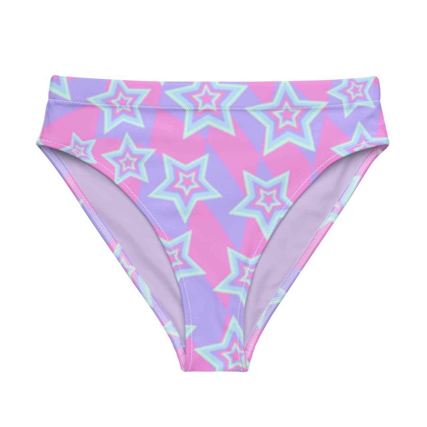 Pastel Stars High-Waisted Bikini Bottom