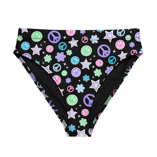 Dark N Groovy High-Waisted Bikini Bottom