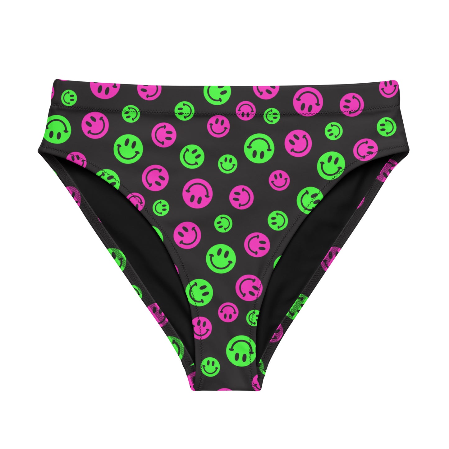 Pink & Green Smiles High-Waisted Bikini Bottom