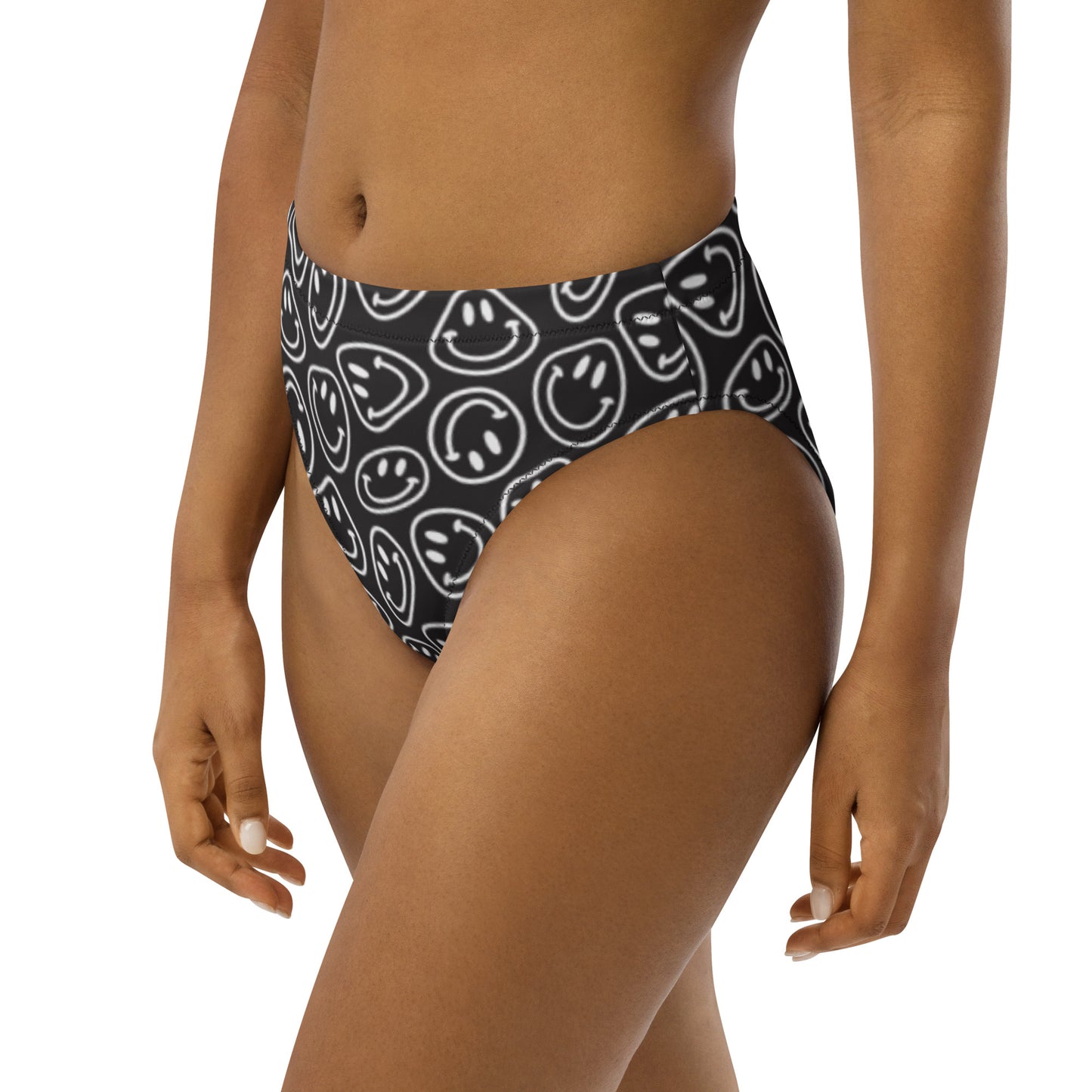 B&W Smiles High-Waisted Bikini Bottom