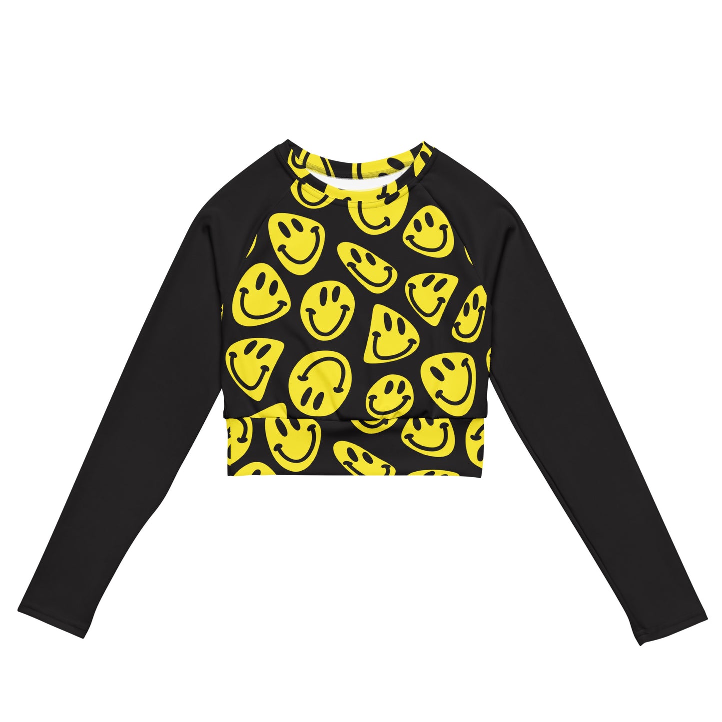 Trippy Smiles Long Sleeve Crop Top