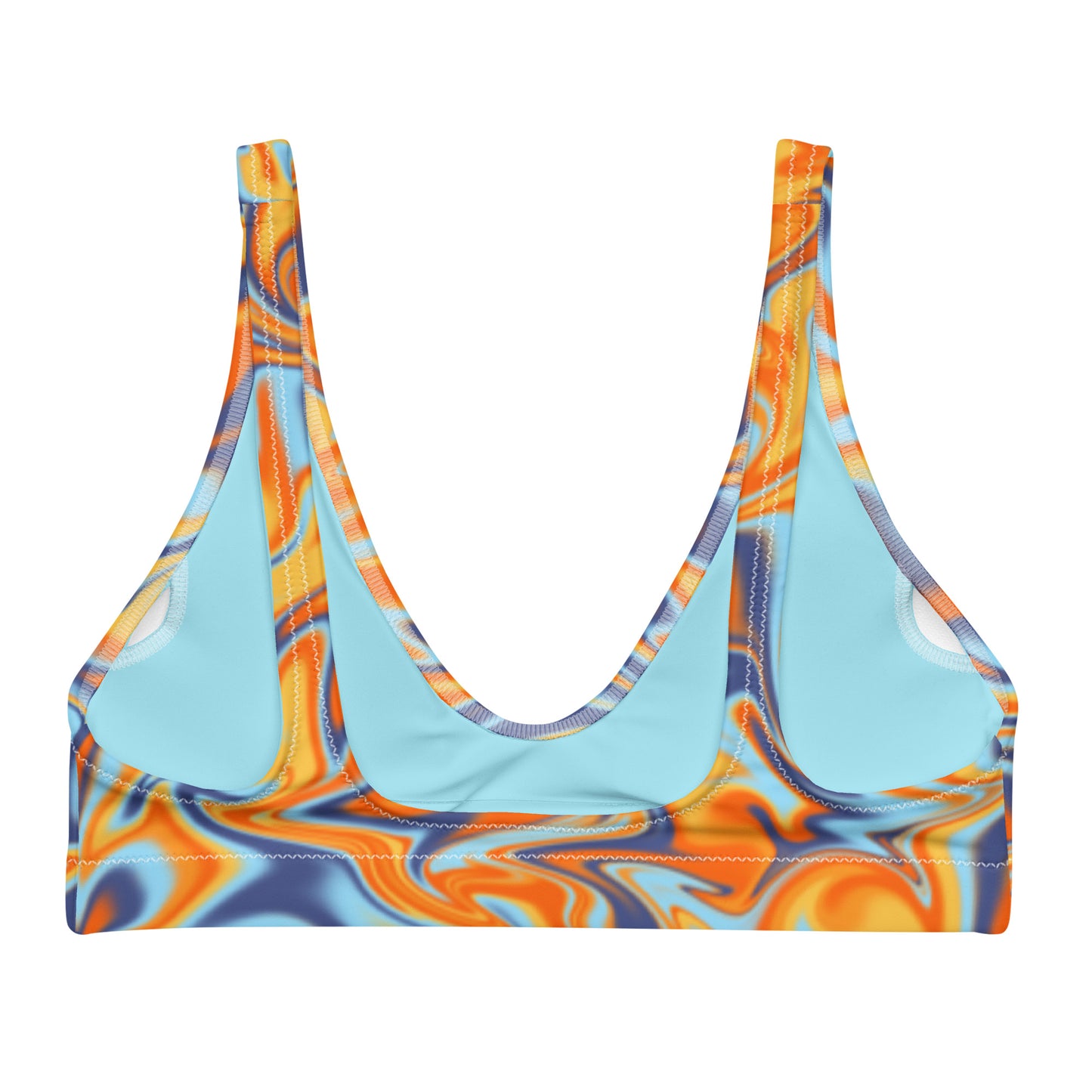 Orange Swirl Padded Bikini Top