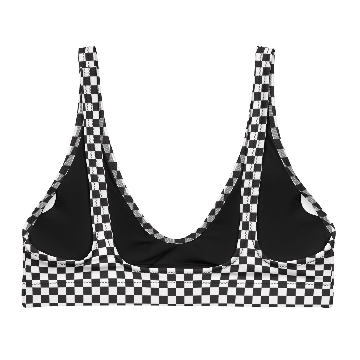 Checkered Padded Bikini Top