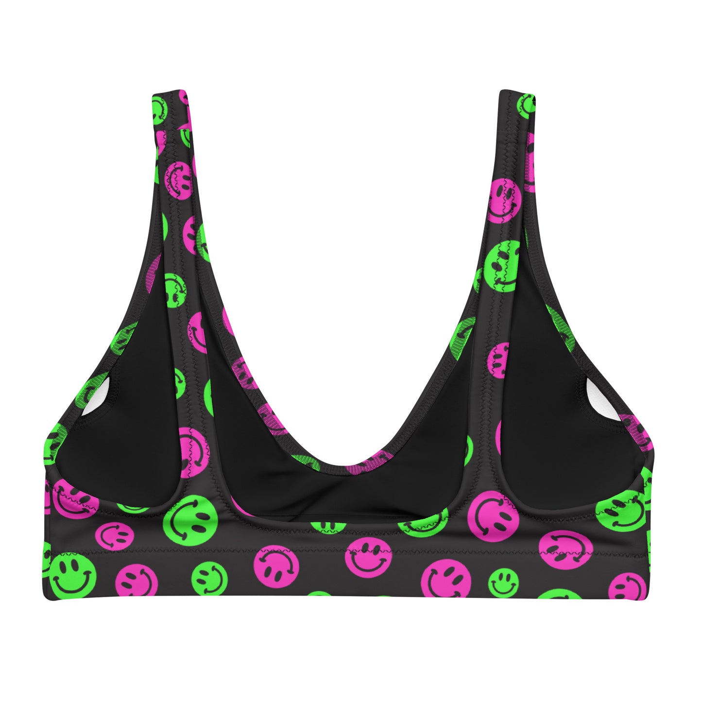 Pink & Green Smiles Bikini Top