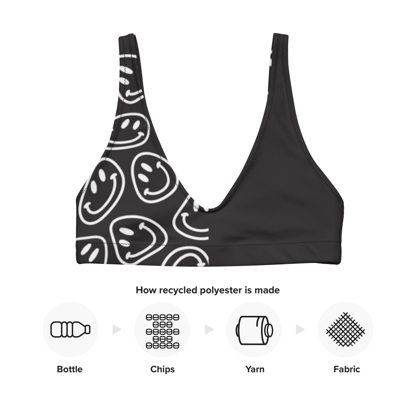 B&W Smiles Split Padded Bikini Top