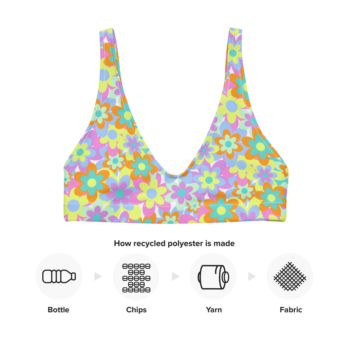 Crazy Daisy Padded Bikini Top