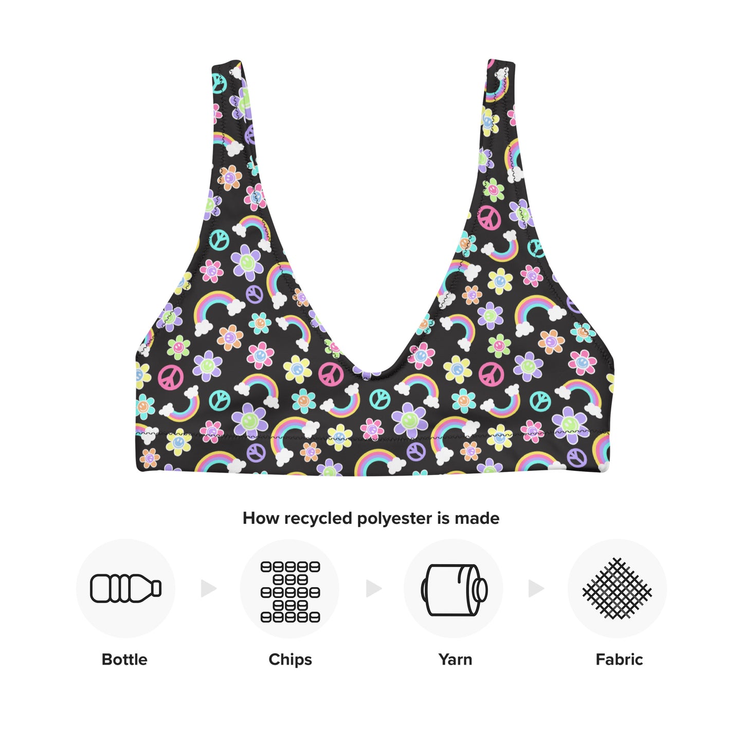 PLUR Power Padded Bikini Top