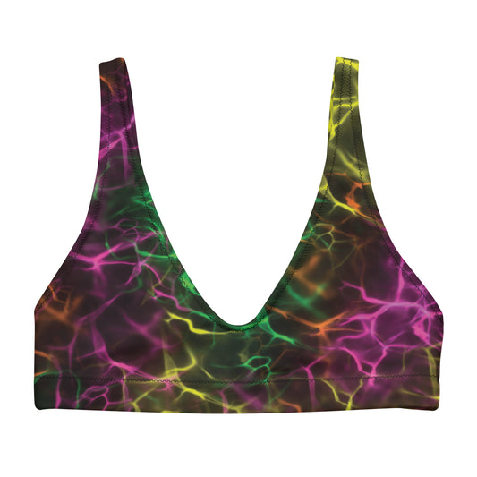 Neon Lightning Padded Bikini Top