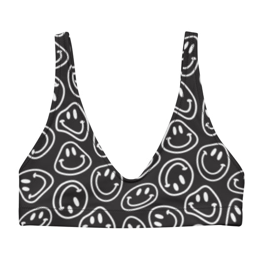 B&W Smiles Recycled Padded Bikini Top