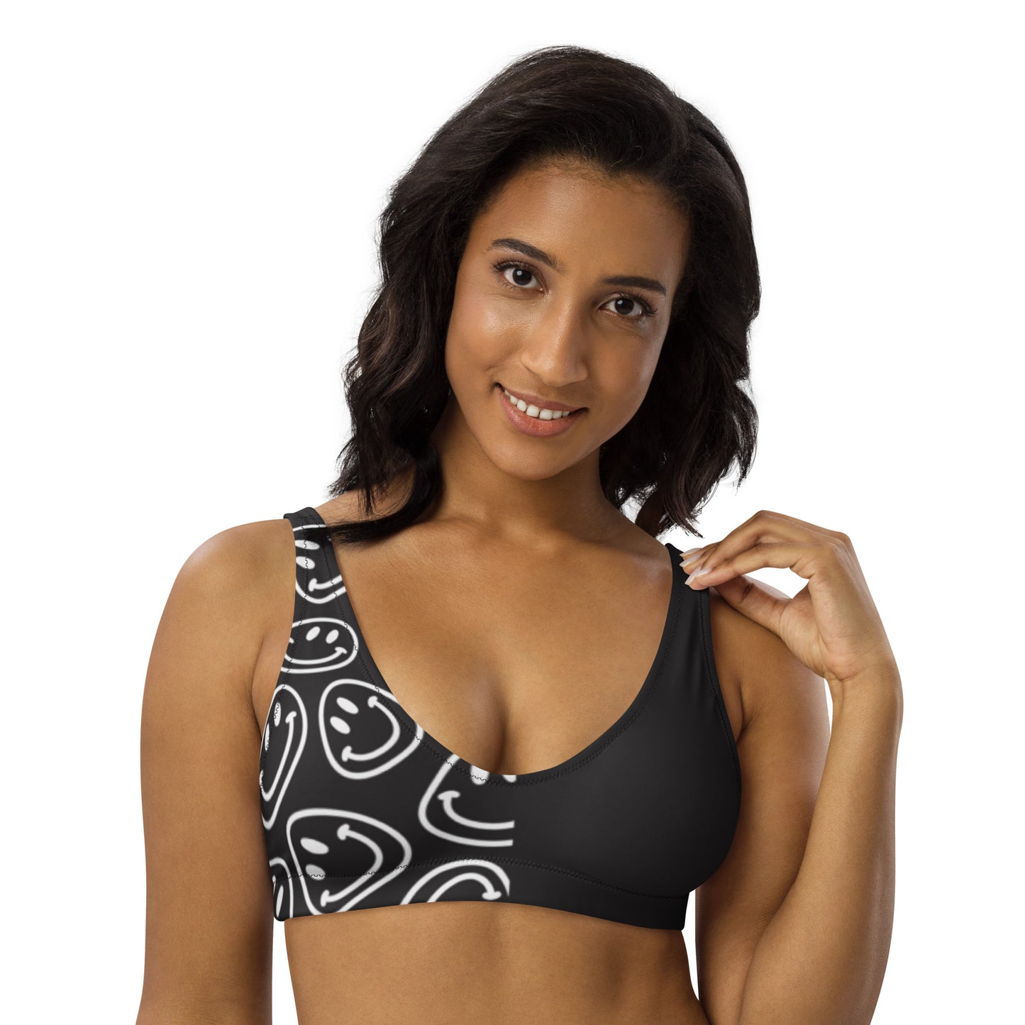 B&W Smiles Split Padded Bikini Top