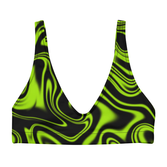 Green Swirl Padded Bikini Top