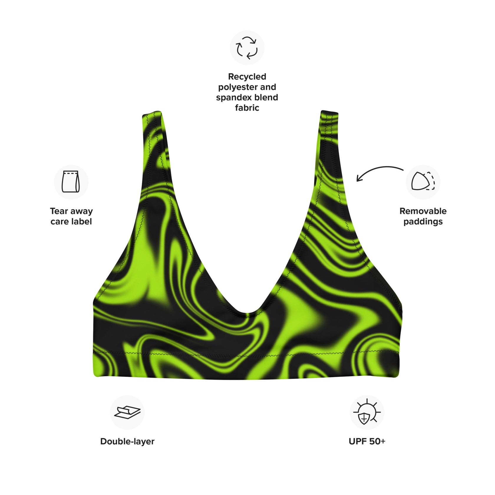 Women's Green Snowflake Recycled Bikini - Quick Drying Fabric With UPF 50+ main image 1