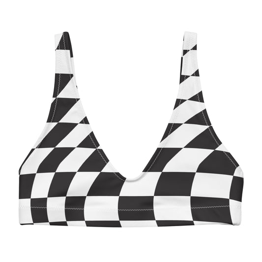 Trippy Checker Padded Bikini Top