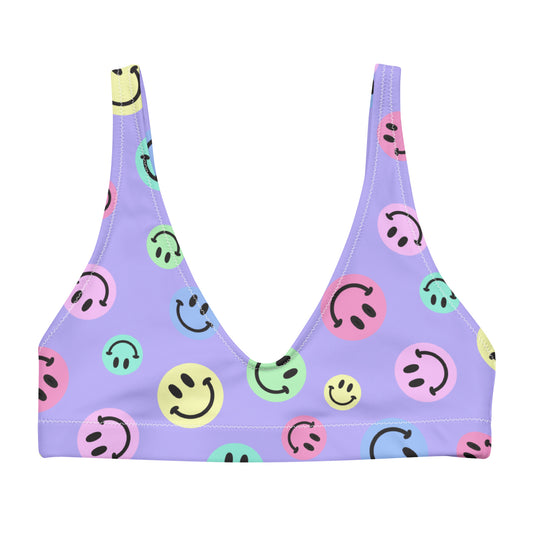 Purple Smiles Pastel Padded Bikini Top