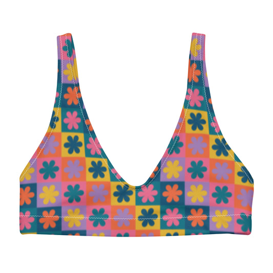 Retro Daisy Padded Bikini Top