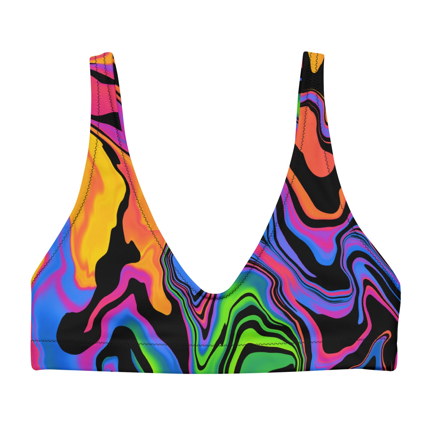 Dark Rainbow Padded Bikini Top