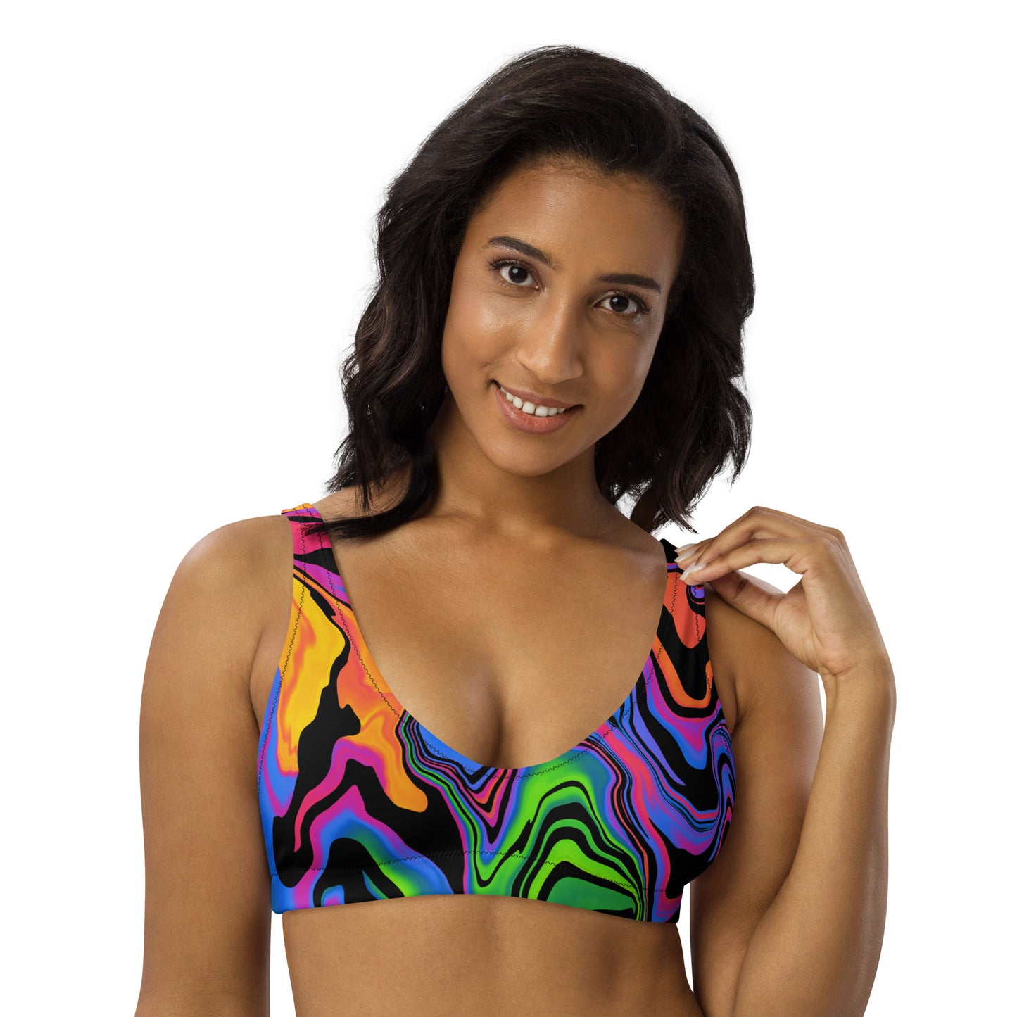 Dark Rainbow Padded Bikini Top