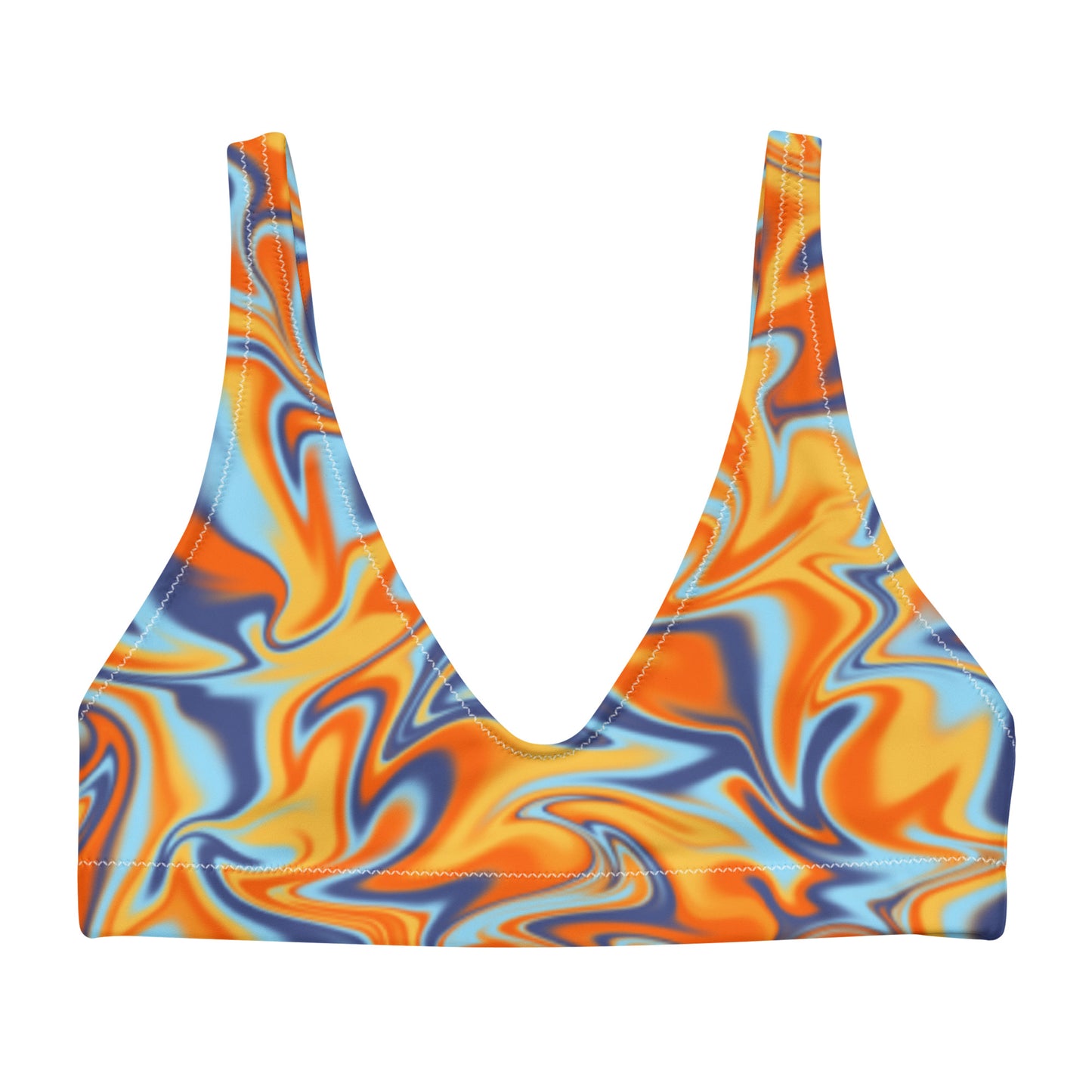 Orange Swirl Padded Bikini Top