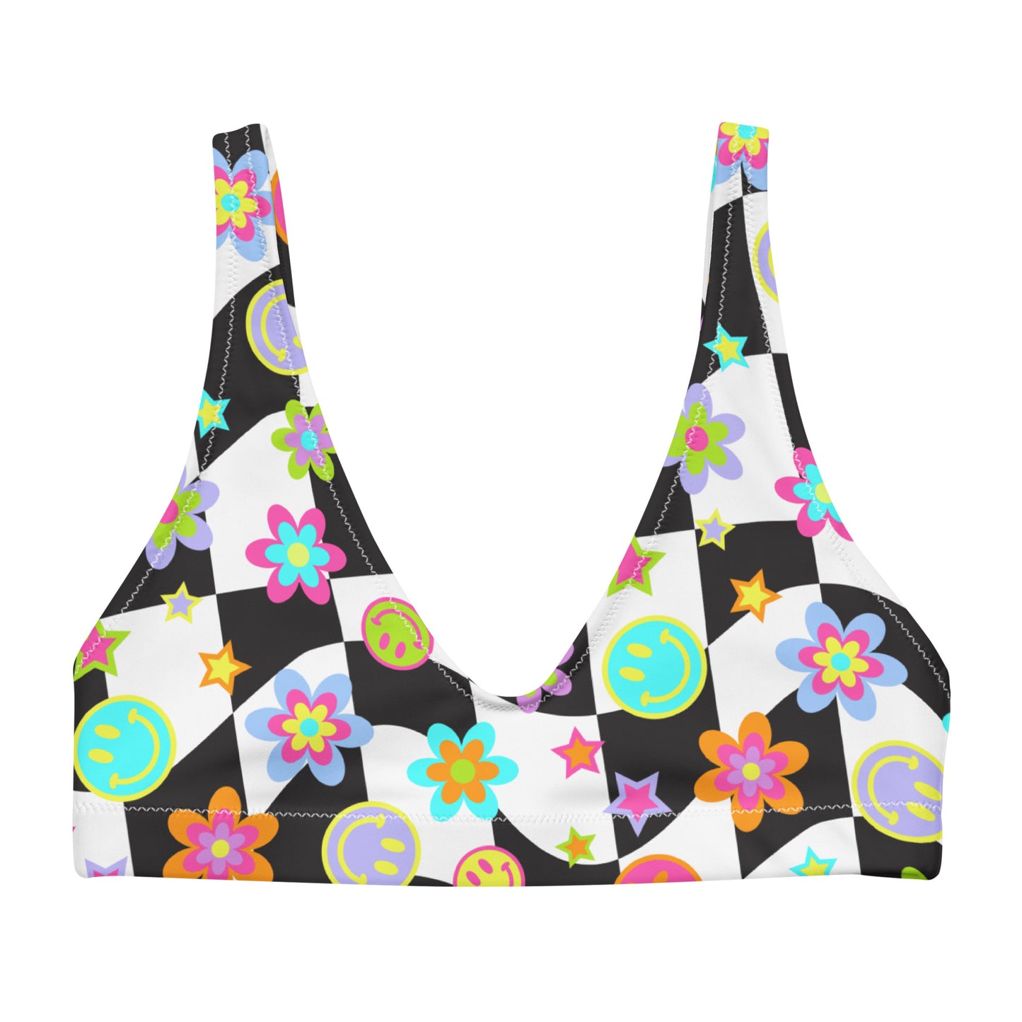 Groovy Checker Padded Bikini Top