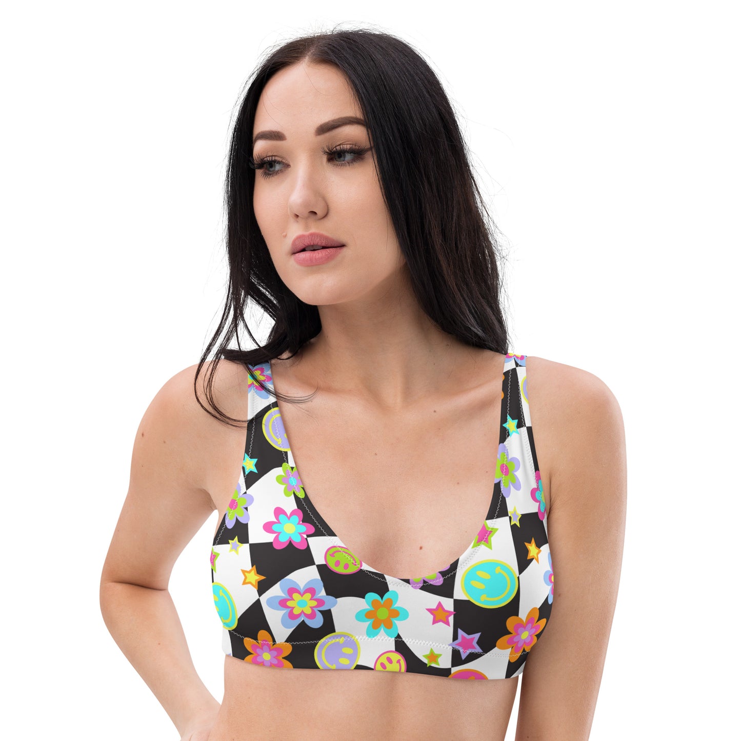 Groovy Checker Padded Bikini Top