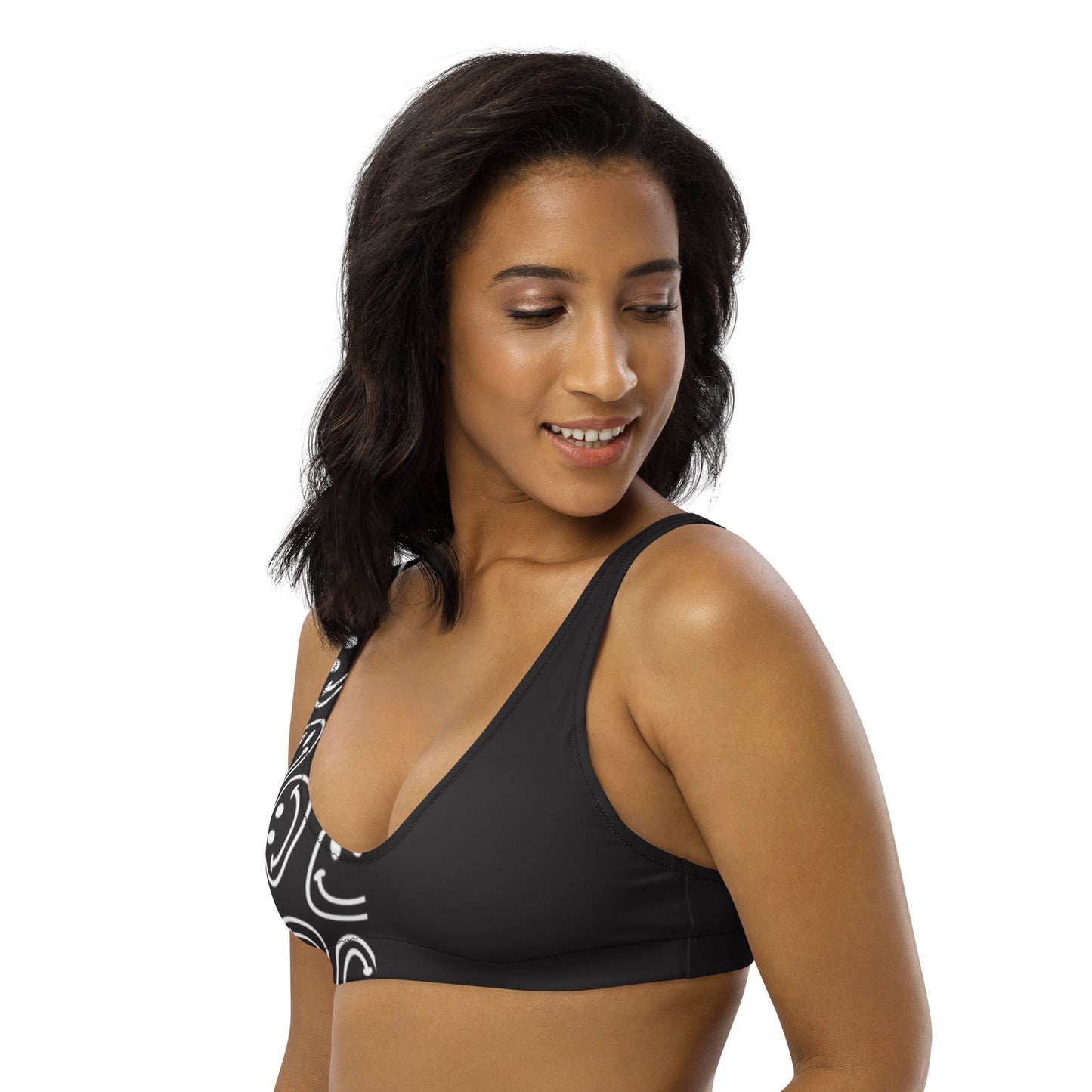 B&W Smiles Split Padded Bikini Top